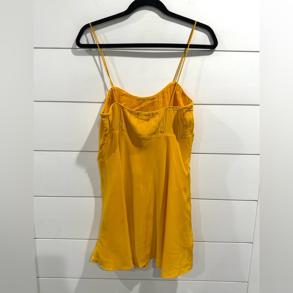 NWT Doen yellow silk Fleurie mini dress in goldenrod - Picture 6 of 9